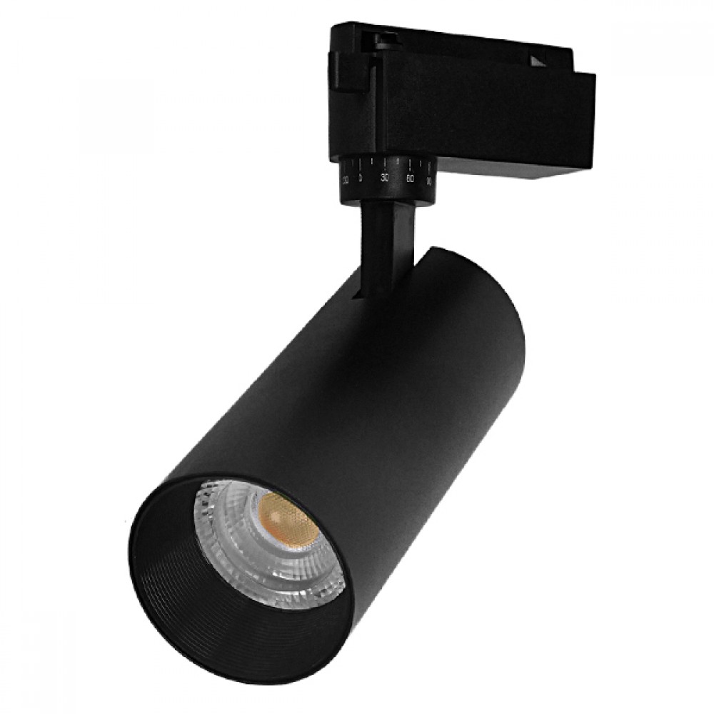 Μονοφασικό Bridgelux COB LED Μάυρο Φωτιστικό Σποτ Ράγας 20W 230V 2400lm 30° Θερμό Λευκό 3000k GloboStar 93102 - 93102 Μονοφασικό Bridgelux COB LED Μάυρο Φωτιστικό Σποτ Ράγας 20W 230V 2400lm 30° Θερμό Λευκό 3000k GloboStar 93102