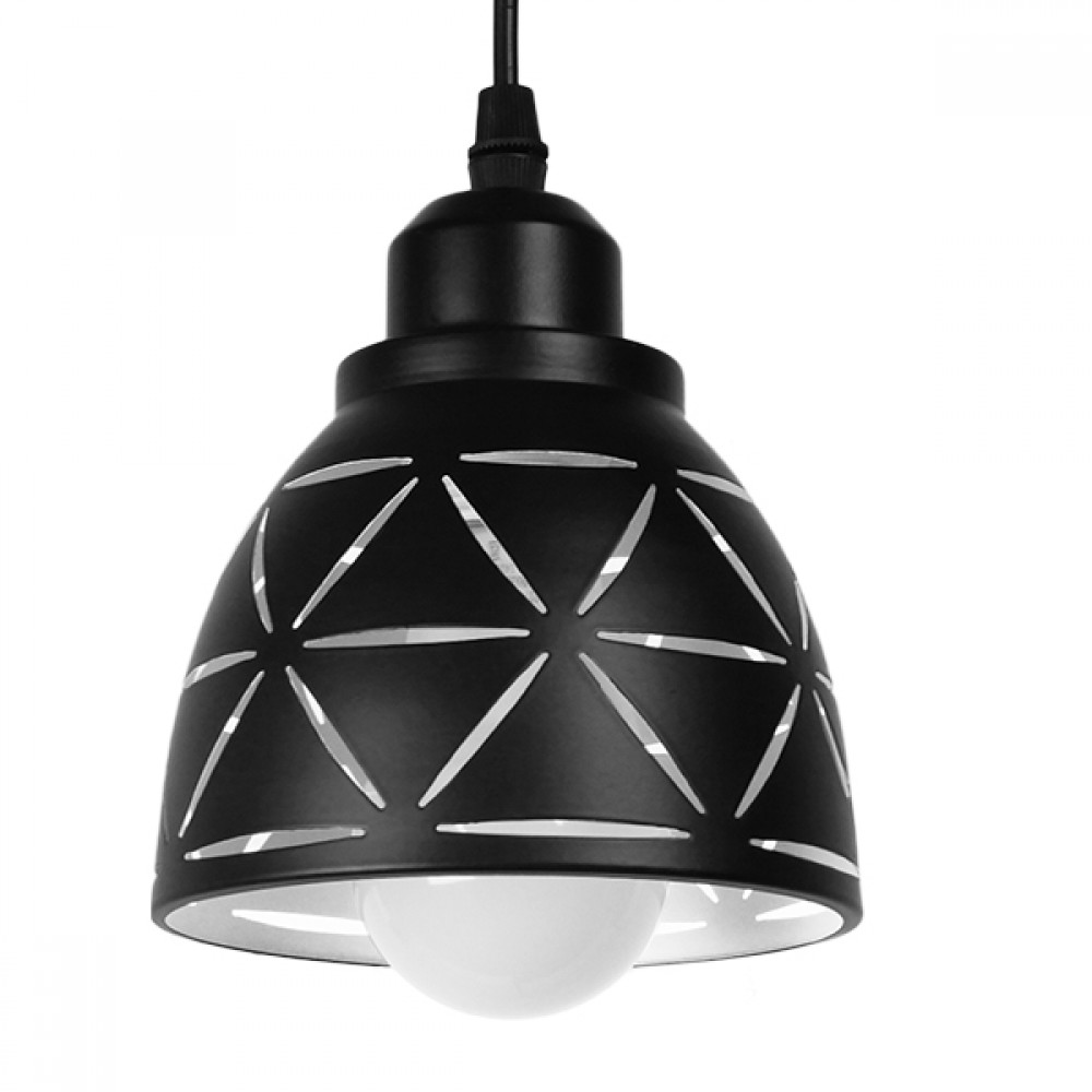 GloboStar® COOLIE 01475 Μοντέρνο Κρεμαστό Φωτιστικό Οροφής Μονόφωτο Μεταλλικό Μαύρο Λευκό Καμπάνα Φ13 x Υ14cm - 01475 GloboStar® COOLIE 01475 Μοντέρνο Κρεμαστό Φωτιστικό Οροφής Μονόφωτο Μεταλλικό Μαύρο Λευκό Καμπάνα Φ13 x Υ14cm