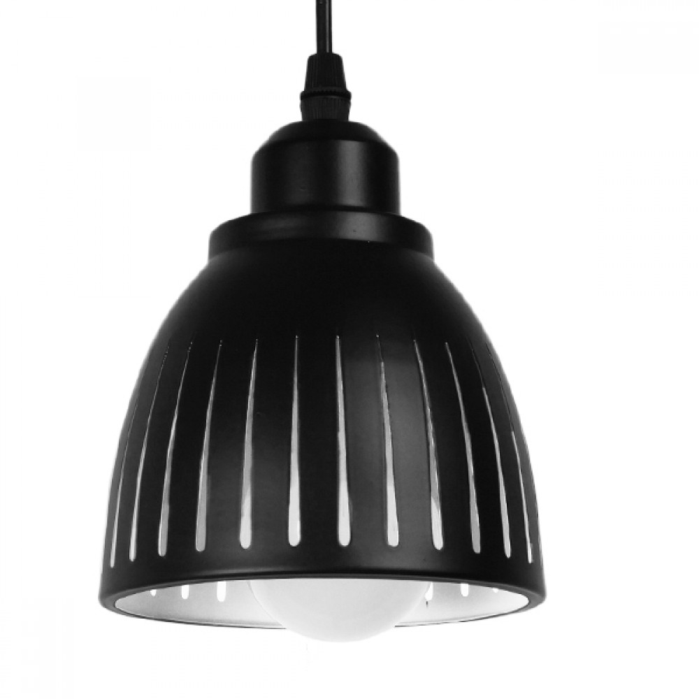 GloboStar® CHERITH 01478 Μοντέρνο Κρεμαστό Φωτιστικό Οροφής Μονόφωτο Μεταλλικό Μαύρο Λευκό Καμπάνα Φ13 x Υ14cm - 01478 GloboStar® CHERITH 01478 Μοντέρνο Κρεμαστό Φωτιστικό Οροφής Μονόφωτο Μεταλλικό Μαύρο Λευκό Καμπάνα Φ13 x Υ14cm