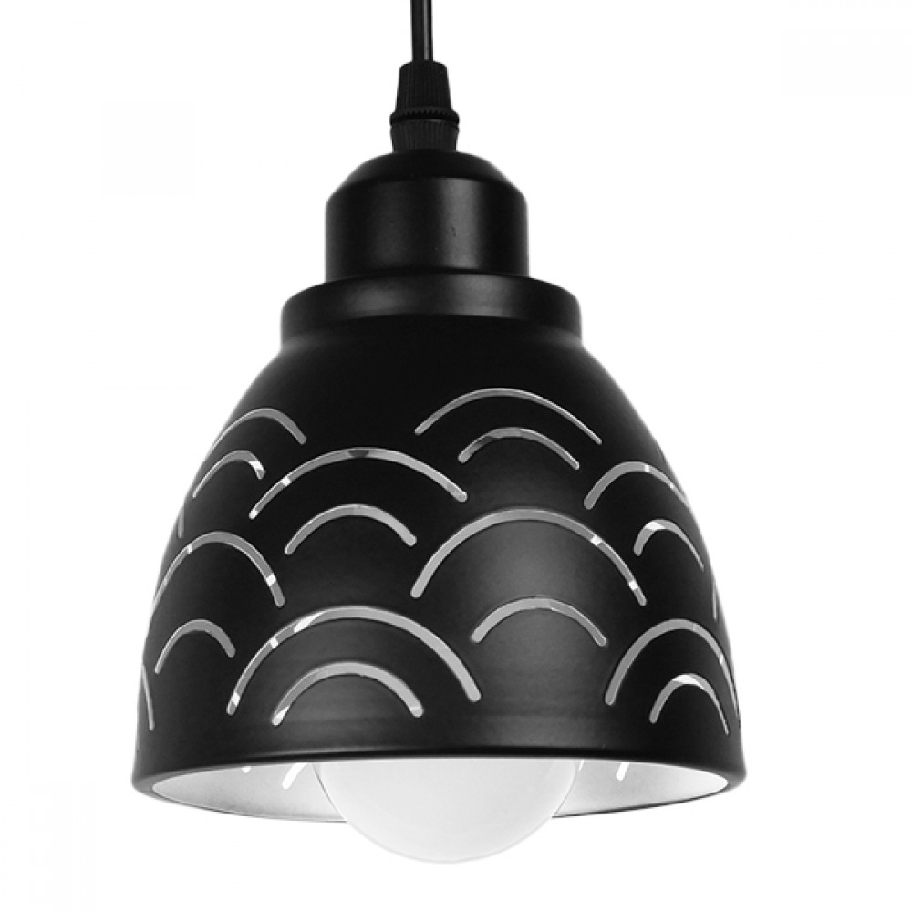 GloboStar® CLOUD 01482 Μοντέρνο Κρεμαστό Φωτιστικό Οροφής Μονόφωτο Μεταλλικό Μαύρο Λευκό Καμπάνα Φ13 x Υ14cm - 01482 GloboStar® CLOUD 01482 Μοντέρνο Κρεμαστό Φωτιστικό Οροφής Μονόφωτο Μεταλλικό Μαύρο Λευκό Καμπάνα Φ13 x Υ14cm
