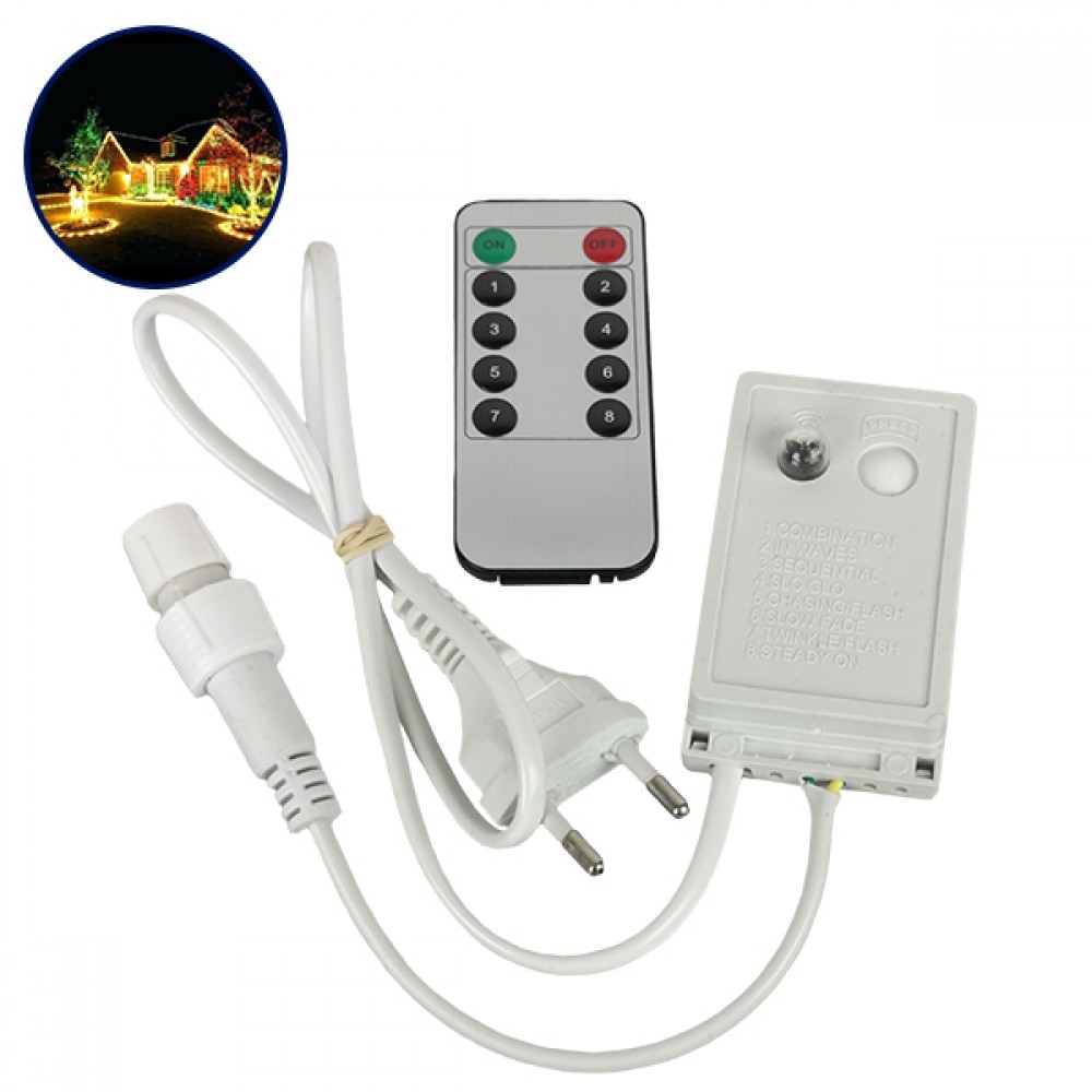 Ασύρματος Controller Αδιάβροχος IP44 AC/DC 230 Volt για έως 100 μέτρα Φωτοσωλήνα LED GloboStar 22639 - 22639 Ασύρματος Controller Αδιάβροχος IP44 AC/DC 230 Volt για έως 100 μέτρα Φωτοσωλήνα LED GloboStar 22639