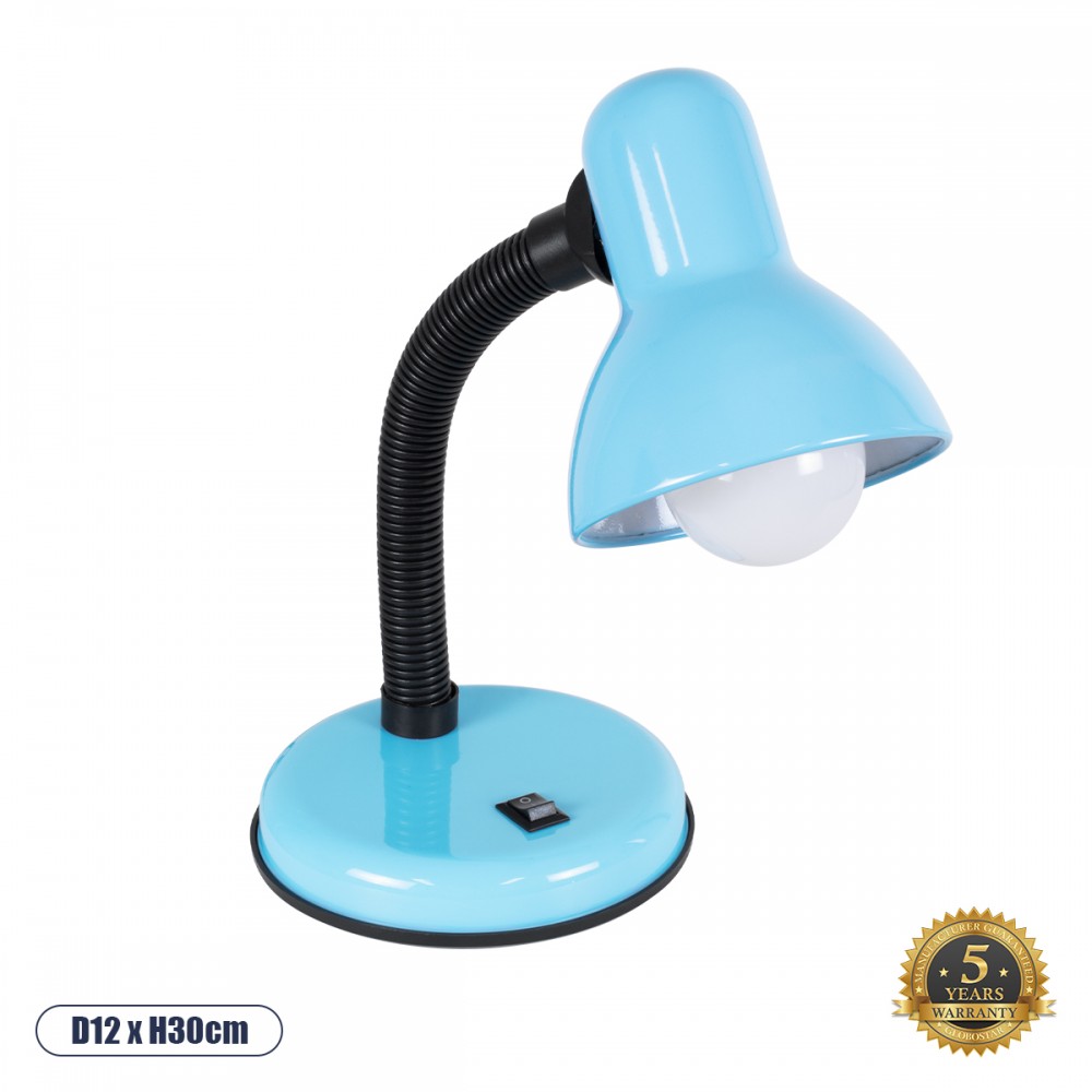GloboStar® STUDENT BLUE 01532 Μοντέρνο Επιτραπέζιο Φωτιστικό Γραφείου Μονόφωτο Μεταλλικό Θαλασσί Λευκό με Διακόπτη ΟN/OFF Φ12 x Υ32cm - 01532 Μοντέρνο Επιτραπέζιο Φωτιστικό Γραφείου Μονόφωτο Μεταλλικό Θαλασσί Λευκό με Διακόπτη ΟN/OFF GloboStar STUDENT BLUE 01532