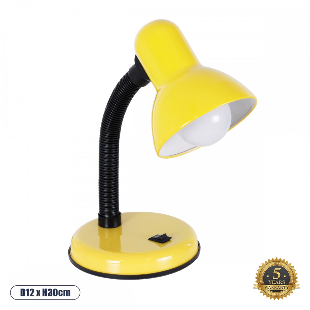 GloboStar® STUDENT YELLOW 01536 Μοντέρνο Επιτραπέζιο Φωτιστικό Γραφείου Μονόφωτο Μεταλλικό Κίτρινο Λευκό με Διακόπτη ΟN/OFF Φ12 x Υ32cm - 01536 Μοντέρνο Επιτραπέζιο Φωτιστικό Γραφείου Μονόφωτο Μεταλλικό Κίτρινο Λευκό με Διακόπτη ΟN/OFF GloboStar STUDENT YELLOW 01536