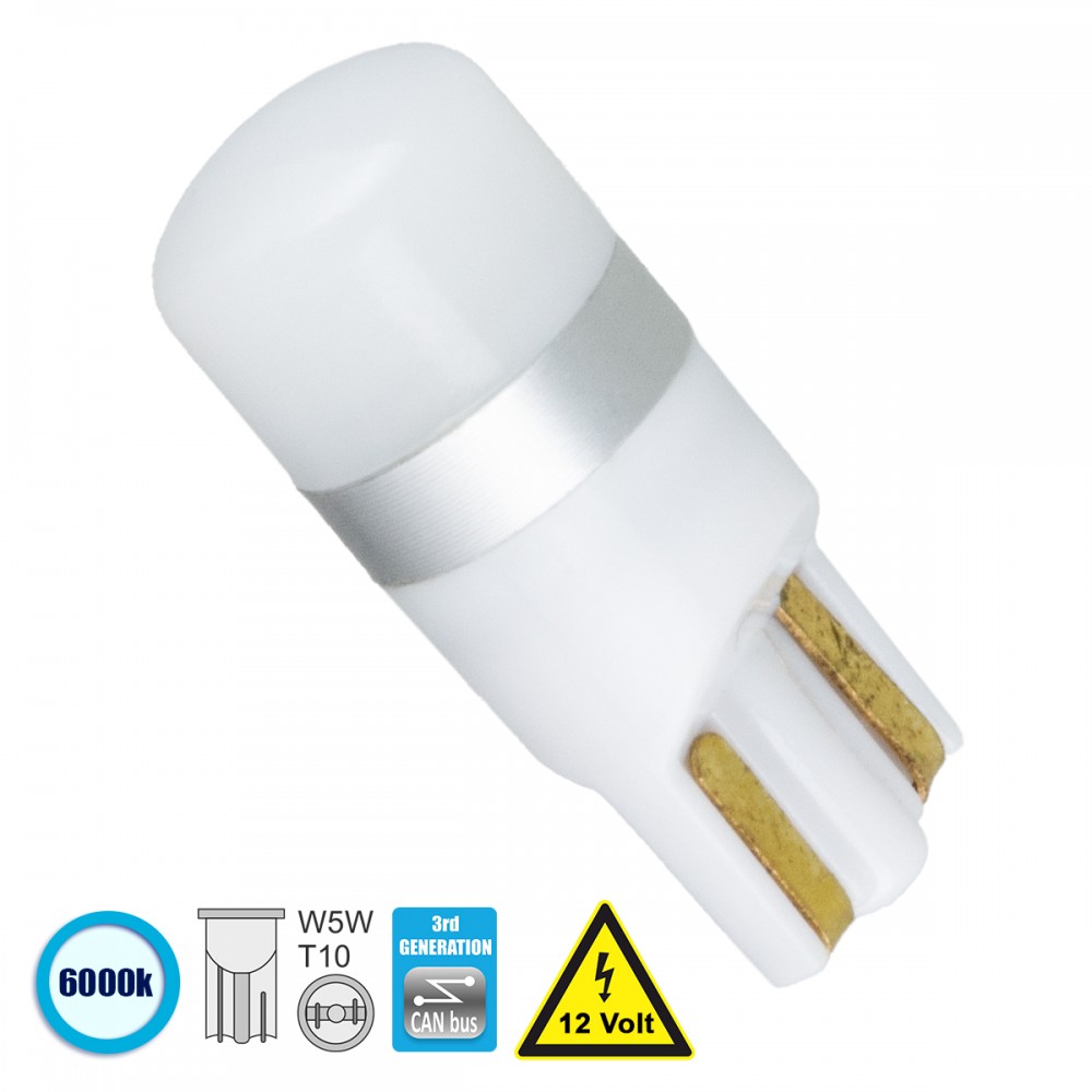 GloboStar® 81098 Λάμπα Αυτοκίνητου T10 W5W 3rd Generation Can-Bus Series LED 1 CREE XHP35 4W 564lm 360° DC 12V IP20 Ψυχρό Λευκό 6000K - 81098 Λαμπτήρας LED T10 12v Can Bus με 1 SMD 3030 Ψυχρό Λευκό 6000k GloboStar 81098