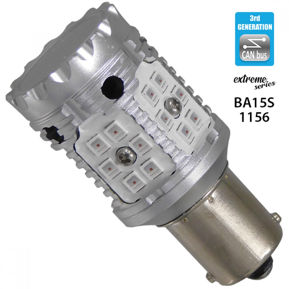 Λαμπτήρας LED Extreme Series Can-Bus 3ης Γενιάς με βάση 1156 15W 12v Κόκκινος για Στοπ GloboStar 81234 - 81234 Λαμπτήρας LED Extreme Series Can-Bus 3ης Γενιάς με βάση 1156 15W 12v Κόκκινος για Στοπ GloboStar 81234