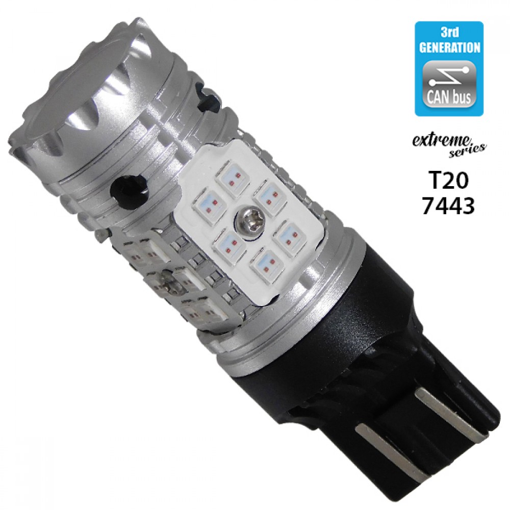 Λαμπτήρας LED Extreme Series Can-Bus 3ης Γενιάς με βάση T20 7443 15W 12v Κόκκινος για Πορείας Στοπ GloboStar 81152 - 81152 Λαμπτήρας LED Extreme Series Can-Bus 3ης Γενιάς με βάση T20 7443 15W 12v Κόκκινος για Πορείας Στοπ GloboStar 81152