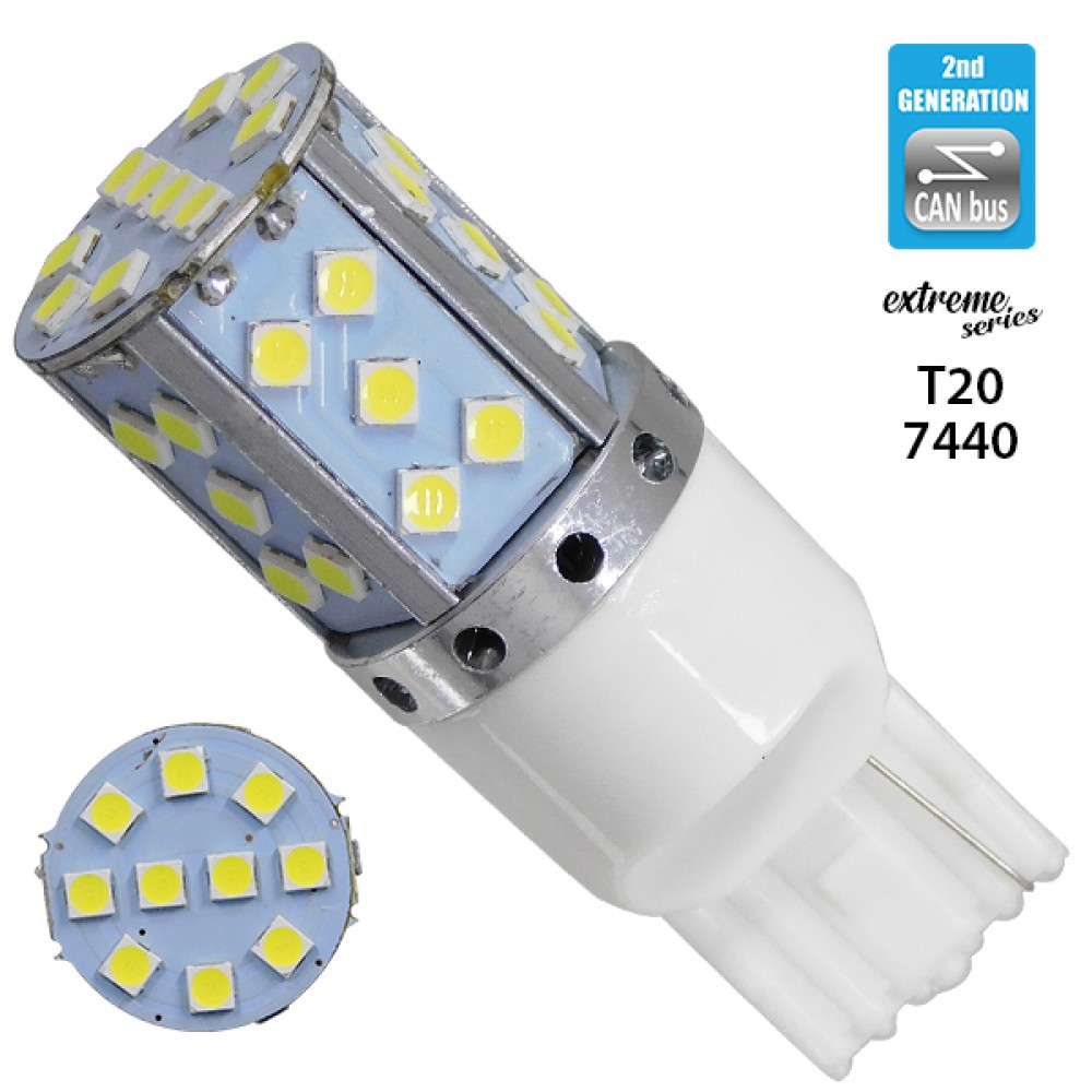 Λαμπτήρας LED Extreme Series Can-Bus 2ης Γενιάς με βάση T20 7440 16W 12v Ψυχρό Λευκό 6000k GloboStar 81153 - 81153 Λαμπτήρας LED Extreme Series Can-Bus 2ης Γενιάς με βάση T20 7440 16W 12v Ψυχρό Λευκό 6000k GloboStar 81153