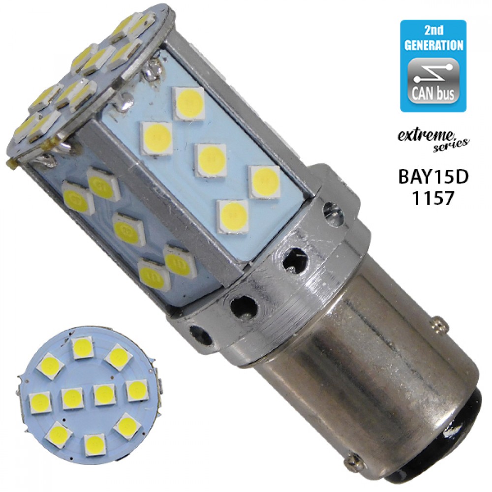 Λαμπτήρας LED Extreme Series Can-Bus 2ης Γενιάς με βάση 1157 15W 12v Ψυχρό Λευκό 6000k GloboStar 81242 - 81242 Λαμπτήρας LED Extreme Series Can-Bus 2ης Γενιάς με βάση 1157 15W 12v Ψυχρό Λευκό 6000k GloboStar 81242