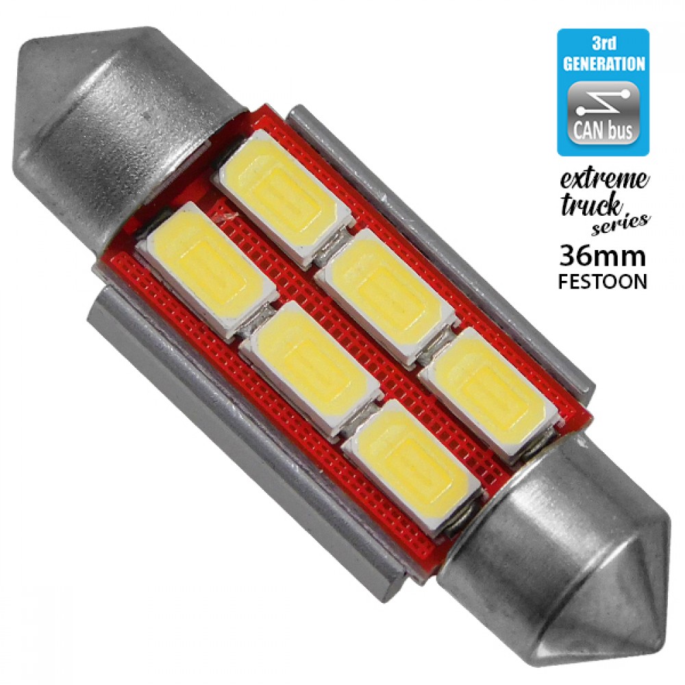 Σωληνωτός LED Extreme Truck Series Can-Bus 3ης Γενιάς 36mm 4.5w 24V Ψυχρό Λευκό 6000k GloboStar 81342 - 81342 Σωληνωτός LED Extreme Truck Series Can-Bus 3ης Γενιάς 36mm 4.5w 24V Ψυχρό Λευκό 6000k GloboStar 81342