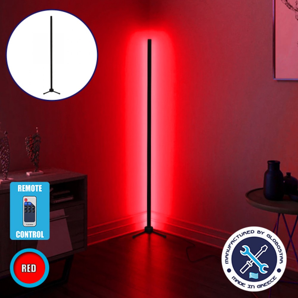 Μοντέρνο Minimal Επιδαπέδιο Μαύρο Φωτιστικό 100cm LED 16 Watt με Ασύρματο Χειριστήριο RF & Dimmer Κόκκινο GloboStar ALIEN Design GLOBO-100-4 - GLOBO-100-4 Μοντέρνο Minimal Επιδαπέδιο Μαύρο Φωτιστικό 100cm LED 16 Watt με Ασύρματο Χειριστήριο RF & Dimmer Κόκκινο GloboStar ALIEN Design GLOBO-100-4