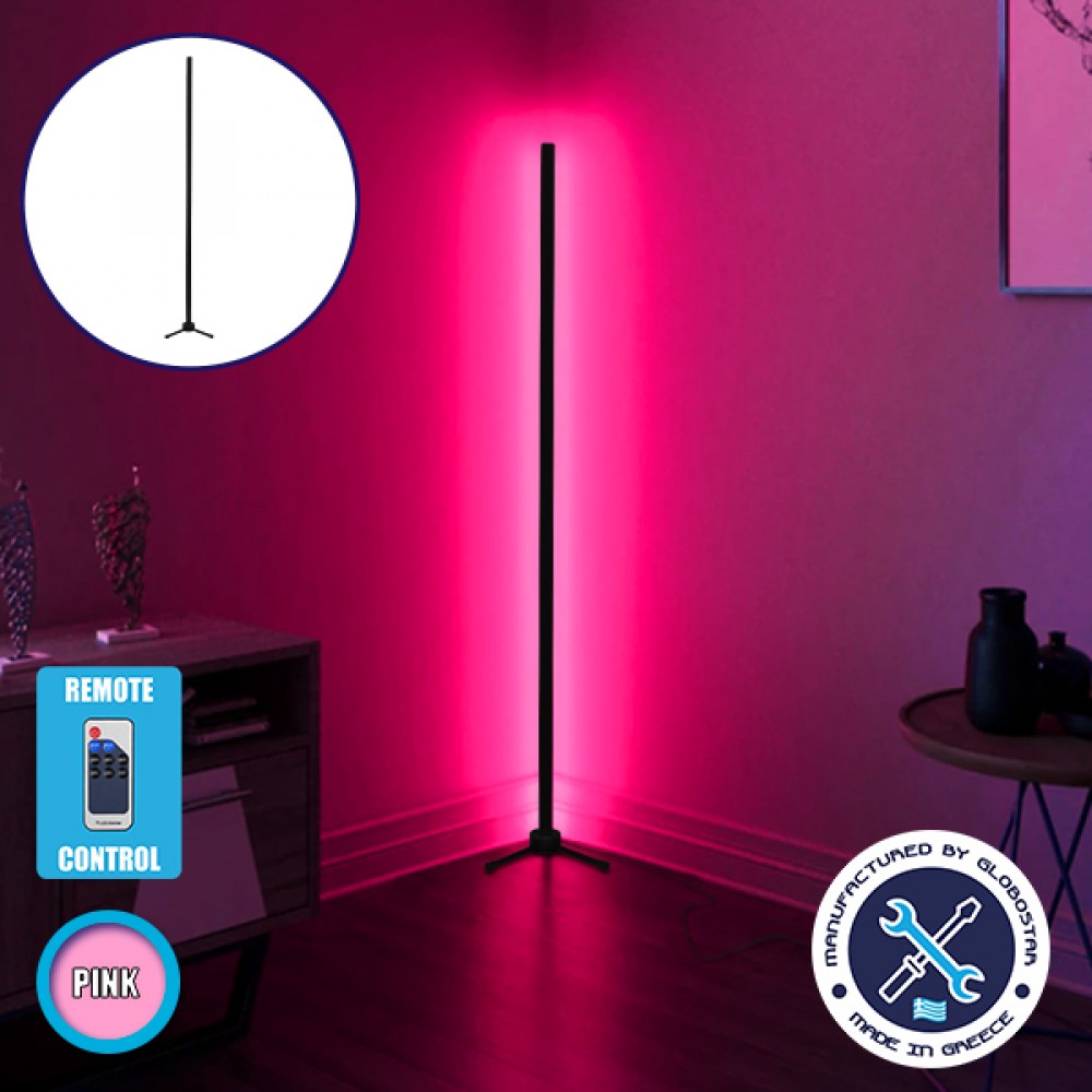 Μοντέρνο Minimal Επιδαπέδιο Μαύρο Φωτιστικό 150cm LED 24 Watt με Ασύρματο Χειριστήριο RF & Dimmer Ροζ GloboStar ALIEN Design GLOBO-150-7 - GLOBO-150-7 Μοντέρνο Minimal Επιδαπέδιο Μαύρο Φωτιστικό 150cm LED 24 Watt με Ασύρματο Χειριστήριο RF & Dimmer Ροζ GloboStar ALIEN Design GLOBO-150-7