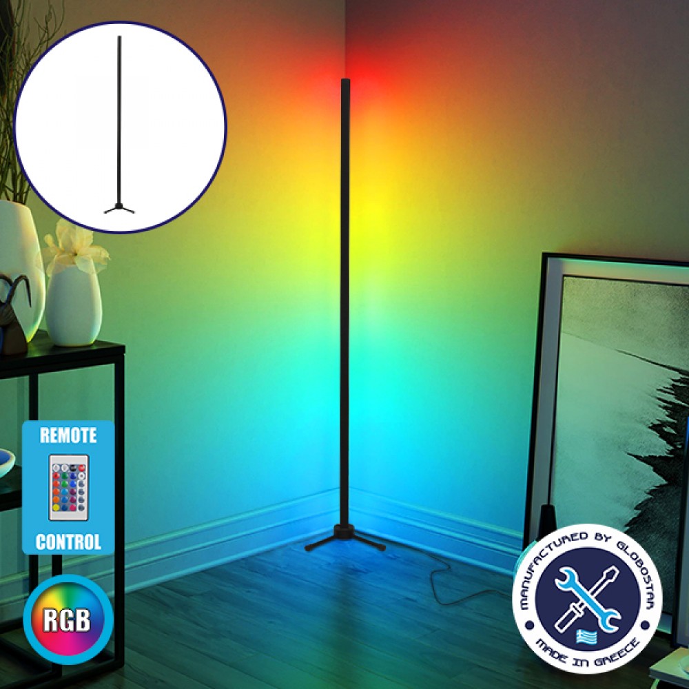 Μοντέρνο Minimal Επιδαπέδιο Μαύρο Φωτιστικό 150cm LED 24 Watt με Ασύρματο Χειριστήριο RF & Dimmer RGB Πολύχρωμο GloboStar ALIEN Design GLOBO-150-8 - GLOBO-150-8 Μοντέρνο Minimal Επιδαπέδιο Μαύρο Φωτιστικό 150cm LED 24 Watt με Ασύρματο Χειριστήριο RF & Dimmer RGB Πολύχρωμο GloboStar ALIEN Design GLOBO-150-8 - GLOBO-150-8