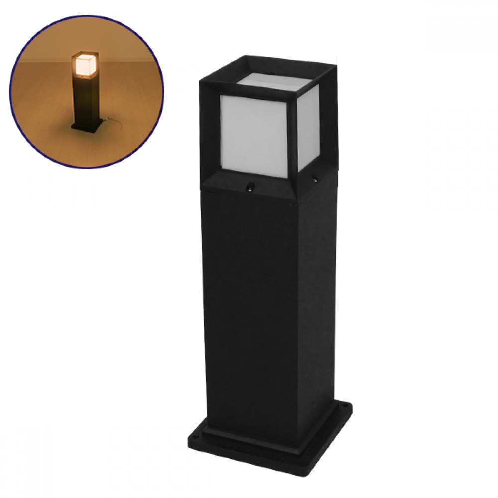 Αδιάβροχο IP65 Φωτιστικό Κολωνάκι Κήπου 15x15x58cm με Βάση E27 230v GloboStar 12143 - 12143 Αδιάβροχο IP65 Φωτιστικό Κολωνάκι Κήπου 15x15x58cm με Βάση E27 230v GloboStar 12143