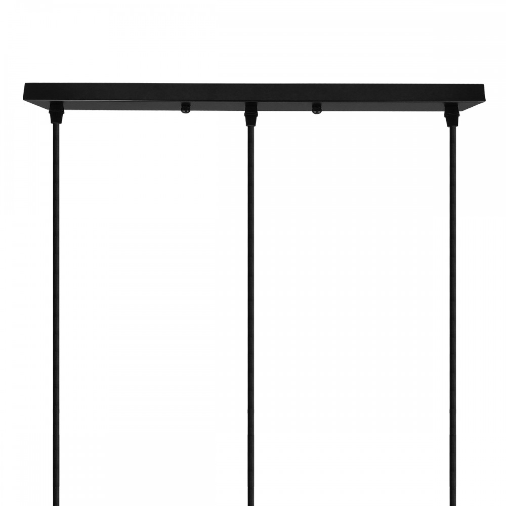 DIY Ροζέτα Φωτιστικού Μαύρη Ορθογώνια 500x50mm με 3 Τρύπες GloboStar 90822 - 90822 DIY Ροζέτα Φωτιστικού Μαύρη Ορθογώνια 500x50mm με 3 Τρύπες GloboStar 90822