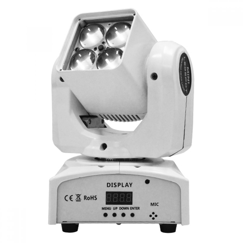 Κινούμενη Ρομποτική 4πλη Κεφαλή DISCO 4 in1 BEAM - WASH - SPOT - ZOOM 6°- 60° 4*20 Watt White Body OSRAM LED RGBW 230V DMX512 GloboStar 51156 - 51156 Κινούμενη Ρομποτική 4πλη Κεφαλή DISCO 4 in1 BEAM - WASH - SPOT - ZOOM 6°- 60° 4*20 Watt White Body OSRAM LED RGBW 230V DMX512 GloboStar 51156