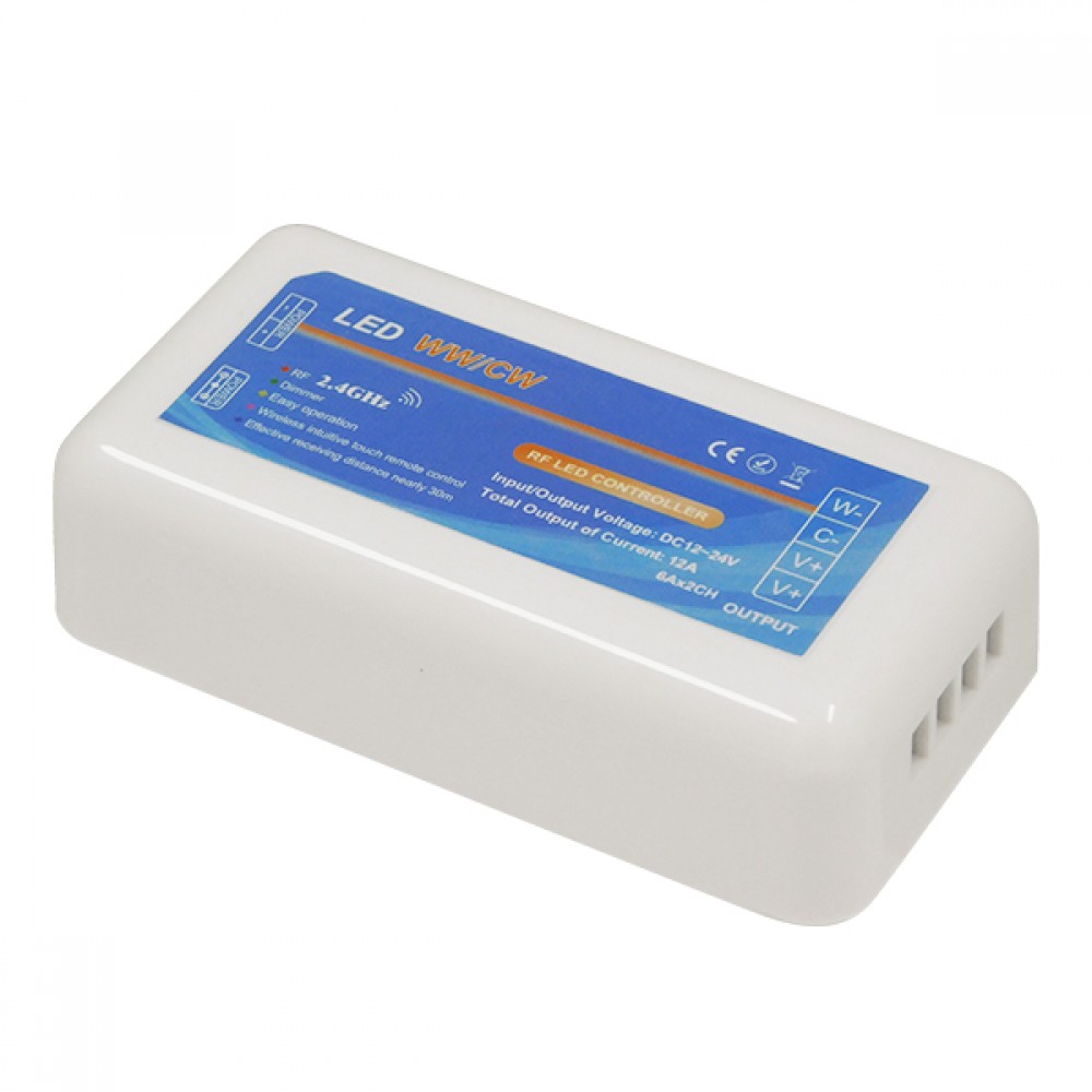 Ασύρματος LED Δέκτης - Receiver Dimmer 2.4G RF CCT 2 Χρωμάτων για Groups 12v (144w) - 24v (288w) DC GloboStar 73353 - 73353 Ασύρματος LED Δέκτης - Receiver Dimmer 2.4G RF CCT 2 Χρωμάτων για Groups 12v (144w) - 24v (288w) DC GloboStar 73353