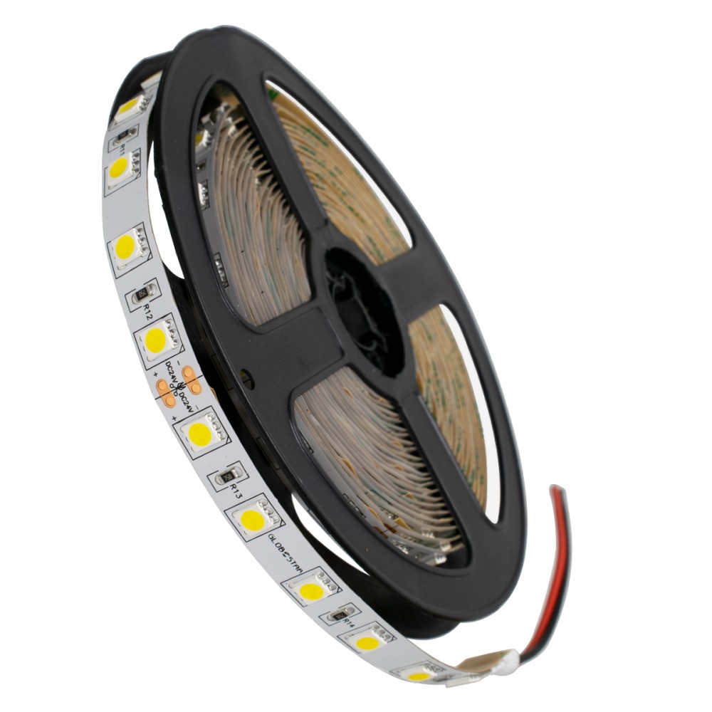GloboStar® 70221 Ταινία LED SMD 5050 5m 14.4W/m 60LED/m 1688 lm/m 120° DC 24V IP20 Φυσικό Λευκό 4500k - 70221 GloboStar® 70221 Ταινία LED SMD 5050 5m 14.4W/m 60LED/m 1688 lm/m 120° DC 24V IP20 Φυσικό Λευκό 4500k