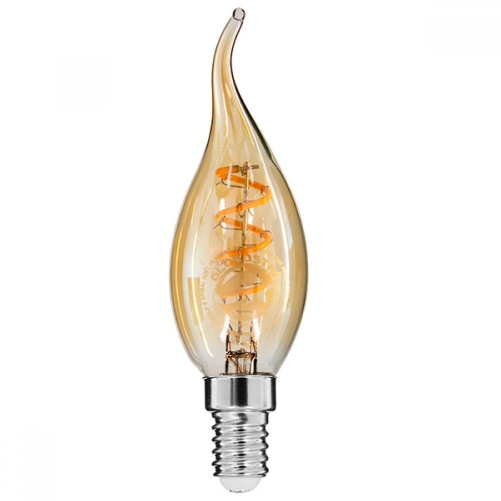 GloboStar® 99134 Λάμπα E14 C35T Κεράκι LED SOFT SPIRAL FILAMENT 4W 320 lm 320° AC 85-265V Φλόγα Flame Edison Retro με Μελί Γυαλί Ultra Θερμό Λευκό 2200 K Dimmable - 99134 GloboStar® 99134 Λάμπα E14 C35T Κεράκι LED SOFT SPIRAL FILAMENT 4W 320 lm 320° AC 85-265V Φλόγα Flame Edison Retro με Μελί Γυαλί Ultra Θερμό Λευκό 2200 K Dimmable