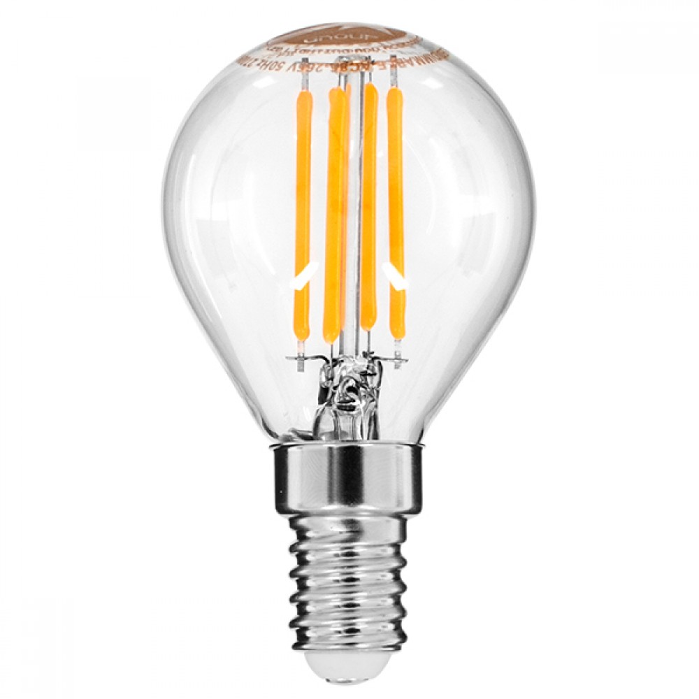 GloboStar® 99003 Λάμπα E14 G45 Γλομπάκι LED FILAMENT 4W 440 lm 320° AC 85-265V Edison Retro με Διάφανο Γυαλί Θερμό Λευκό 2700 K Dimmable - 99003 GloboStar® 99003 Λάμπα E14 G45 Γλομπάκι LED FILAMENT 4W 440 lm 320° AC 85-265V Edison Retro με Διάφανο Γυαλί Θερμό Λευκό 2700 K Dimmable