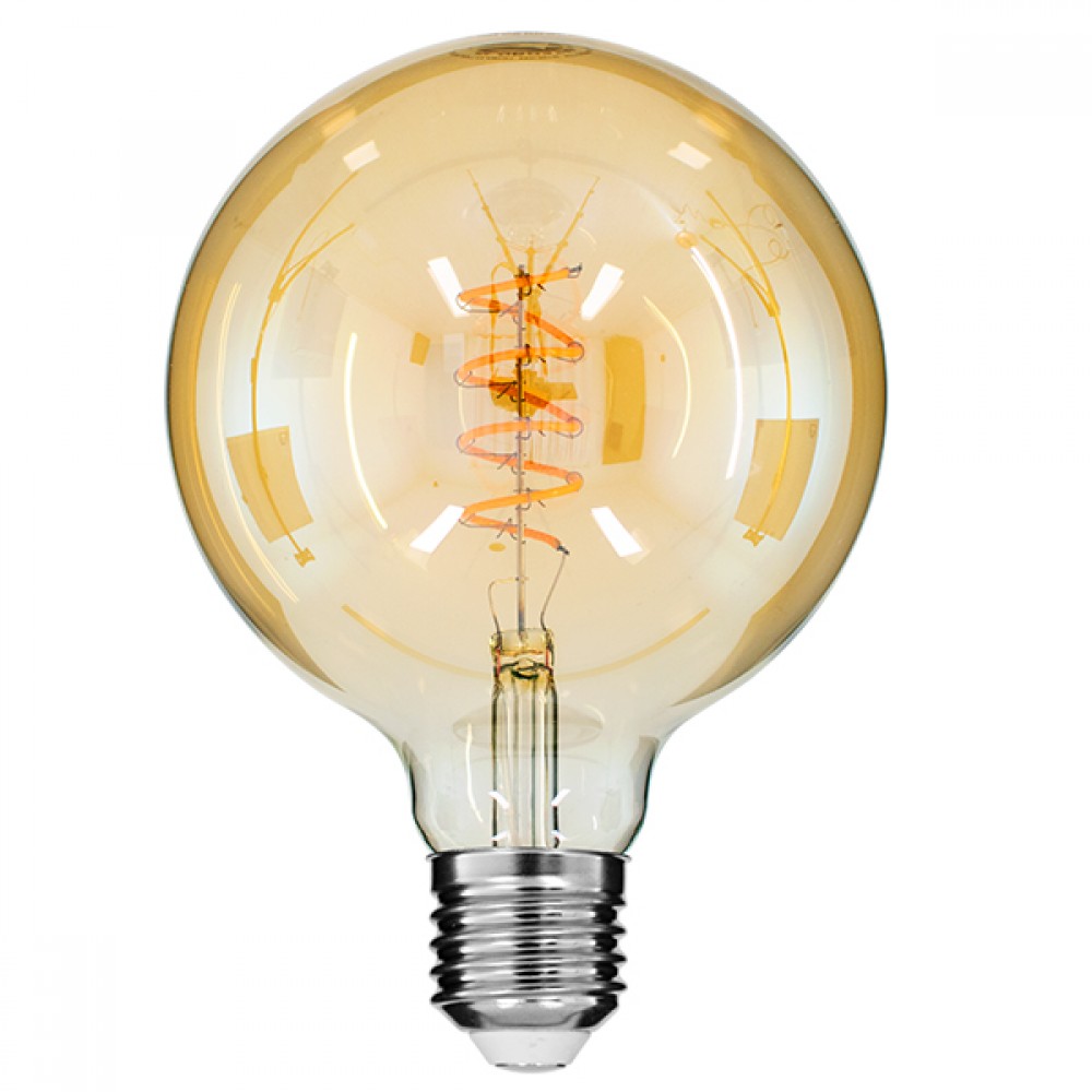 GloboStar® 99138 Λάμπα E27 G125 Γλόμπος LED SOFT SPIRAL FILAMENT 6W 490 lm 320° AC 85-265V Edison Retro με Μελί Γυαλί Ultra Θερμό Λευκό 2200 K Dimmable - 99138 GloboStar® 99138 Λάμπα E27 G125 Γλόμπος LED SOFT SPIRAL FILAMENT 6W 490 lm 320° AC 85-265V Edison Retro με Μελί Γυαλί Ultra Θερμό Λευκό 2200 K Dimmable