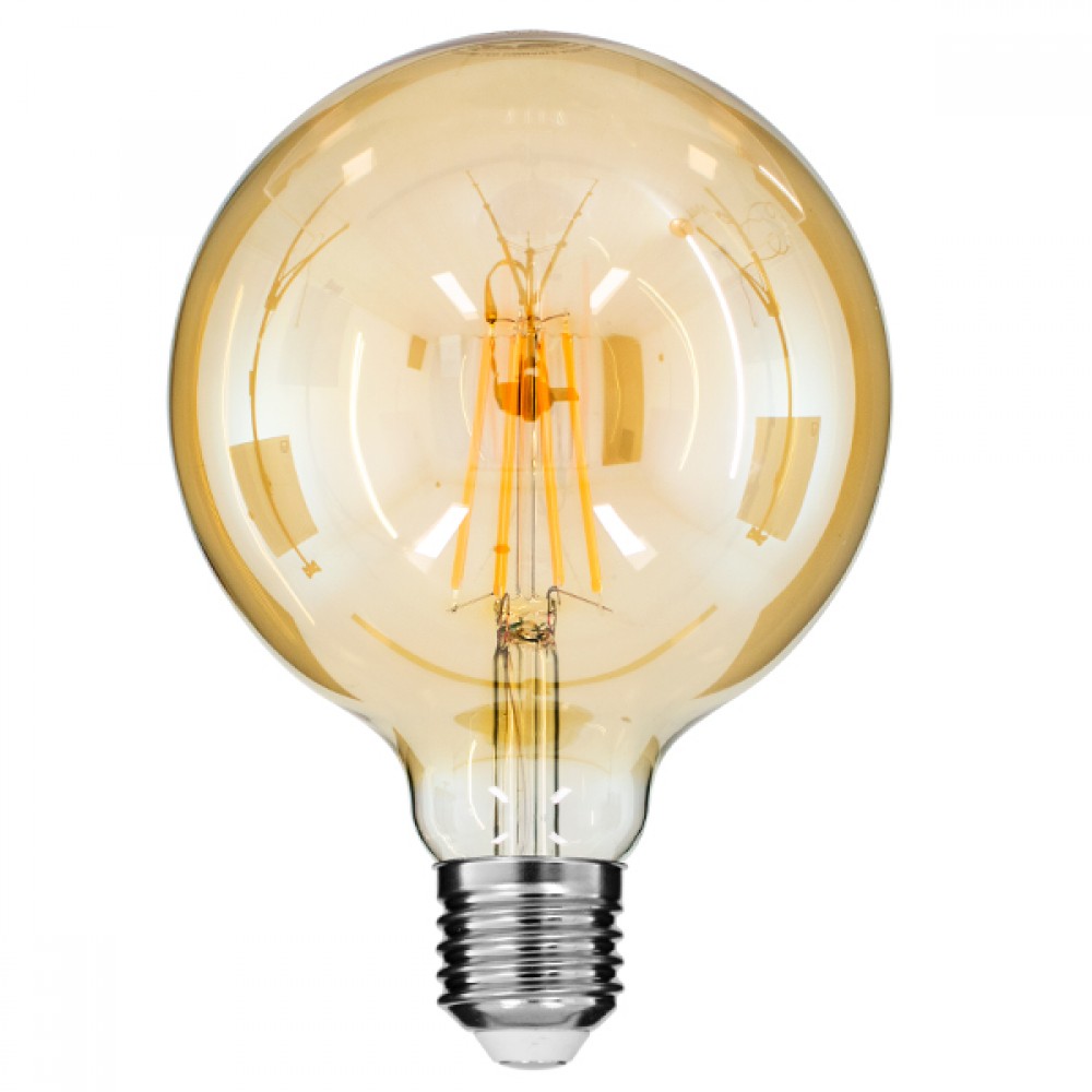 GloboStar® 99043 Λάμπα E27 G125 Γλόμπος LED LONG FILAMENT 8W 840 lm 320° AC 85-265V Edison Retro με Μελί Γυαλί Ultra Θερμό Λευκό 2200 K Dimmable - 99043 GloboStar® 99043 Λάμπα E27 G125 Γλόμπος LED LONG FILAMENT 8W 840 lm 320° AC 85-265V Edison Retro με Μελί Γυαλί Ultra Θερμό Λευκό 2200 K Dimmable