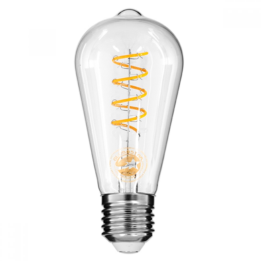 GloboStar® 99143 Λάμπα E27 ST64 Αχλάδι LED SOFT S SPIRAL FILAMENT 6W 510 lm 320° AC 85-265V Edison Retro με Διάφανο Γυαλί Θερμό Λευκό 2700 K Dimmable - 99143 GloboStar® 99143 Λάμπα E27 ST64 Αχλάδι LED SOFT S SPIRAL FILAMENT 6W 510 lm 320° AC 85-265V Edison Retro με Διάφανο Γυαλί Θερμό Λευκό 2700 K Dimmable