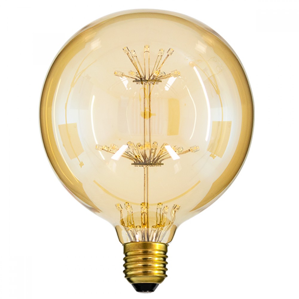 GloboStar® 99201 Λάμπα E27 G125 MTX Γλόμπος DIODE HP LED String 3W 300 lm 320° AC 85-265V Edison Retro με Μελί Γυαλί Ultra Θερμό Λευκό 2200 K - 99201 GloboStar® 99201 Λάμπα E27 G125 MTX Γλόμπος DIODE HP LED String 3W 300 lm 320° AC 85-265V Edison Retro με Μελί Γυαλί Ultra Θερμό Λευκό 2200 K