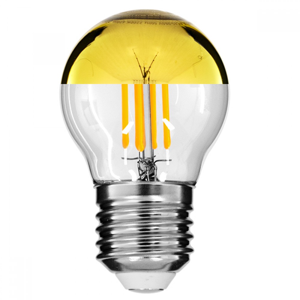 GloboStar® 99106 Λάμπα E27 G45 Γλομπάκι με Ανεστραμμένο Χρυσό Καθρέπτη LED FILAMENT 4W 420 lm 320° AC 85-265V Edison Retro με Διάφανο-Χρυσό Γυαλί Ultra Θερμό Λευκό 2200 K Dimmable - 99106 GloboStar® 99106 Λάμπα E27 G45 Γλομπάκι με Ανεστραμμένο Χρυσό Καθρέπτη LED FILAMENT 4W 420 lm 320° AC 85-265V Edison Retro με Διάφανο-Χρυσό Γυαλί Ultra Θερμό Λευκό 2200 K Dimmable