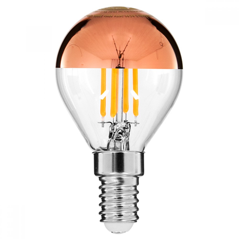 GloboStar® 99109 Λάμπα E14 G45 Γλομπάκι με Ανεστραμμένο Χάλκινο Καθρέπτη LED FILAMENT 4W 420 lm 320° AC 85-265V Edison Retro με Διάφανο-Χάκλινο Γυαλί Ultra Θερμό Λευκό 2200 K Dimmable - 99109 GloboStar® 99109 Λάμπα E14 G45 Γλομπάκι με Ανεστραμμένο Χάλκινο Καθρέπτη LED FILAMENT 4W 420 lm 320° AC 85-265V Edison Retro με Διάφανο-Χάκλινο Γυαλί Ultra Θερμό Λευκό 2200 K Dimmable
