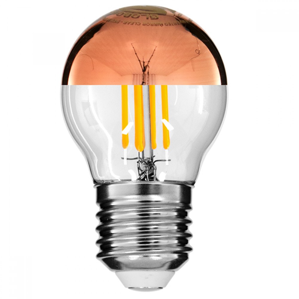 GloboStar® 99110 Λάμπα E27 G45 Γλομπάκι με Ανεστραμμένο Χάλκινο Καθρέπτη LED FILAMENT 4W 420 lm 320° AC 85-265V Edison Retro με Διάφανο-Χάκλινο Γυαλί Ultra Θερμό Λευκό 2200 K Dimmable - 99110 GloboStar® 99110 Λάμπα E27 G45 Γλομπάκι με Ανεστραμμένο Χάλκινο Καθρέπτη LED FILAMENT 4W 420 lm 320° AC 85-265V Edison Retro με Διάφανο-Χάκλινο Γυαλί Ultra Θερμό Λευκό 2200 K Dimmable