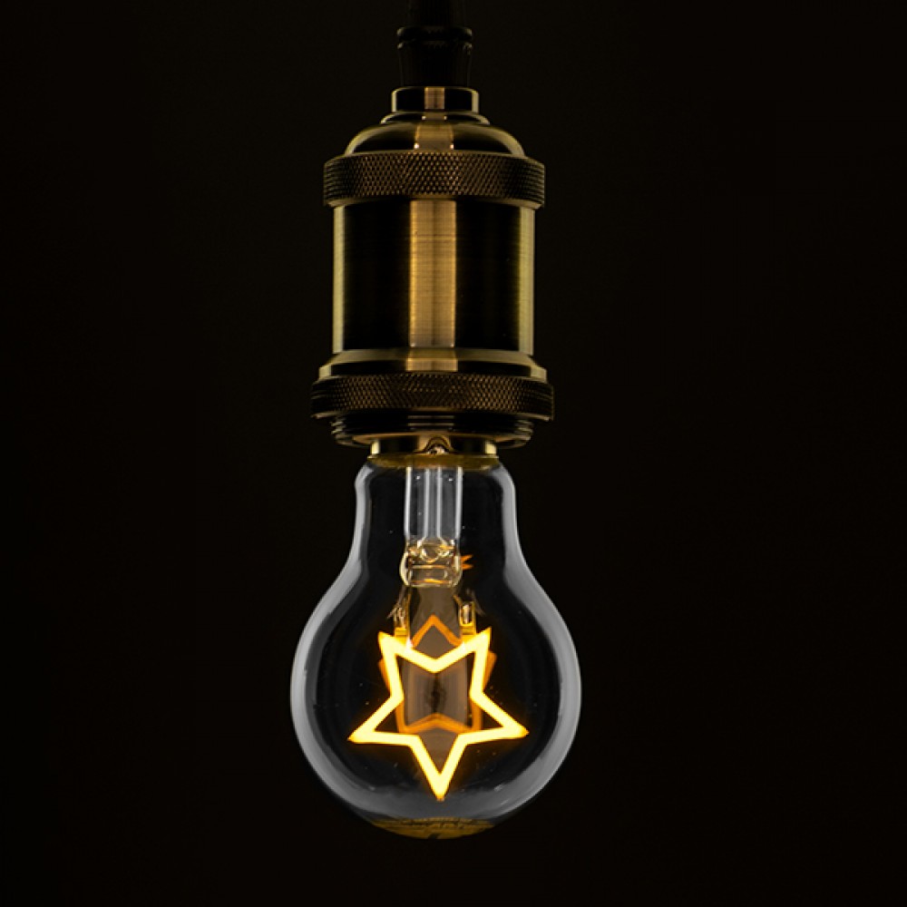 GloboStar® 99251 Λάμπα E27 A60 Deco Soft Letter Star LED FILAMENT 3W 240 lm 320° AC 85-265V Edison Retro με Διάφανο Γυαλί Ultra Θερμό Λευκό 2200 K Dimmable - 99251 GloboStar® 99251 Λάμπα E27 A60 Deco Soft Letter Star LED FILAMENT 3W 240 lm 320° AC 85-265V Edison Retro με Διάφανο Γυαλί Ultra Θερμό Λευκό 2200 K Dimmable