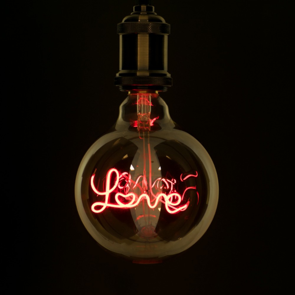 GloboStar® 99253 Λάμπα E27 G125 Deco Soft Letter Love RED LED FILAMENT 4W 280 lm 320° AC 85-265V Edison Retro με Διάφανο Γυαλί Κόκκινη Dimmable - 99253 GloboStar® 99253 Λάμπα E27 G125 Deco Soft Letter Love RED LED FILAMENT 4W 280 lm 320° AC 85-265V Edison Retro με Διάφανο Γυαλί Κόκκινη Dimmable
