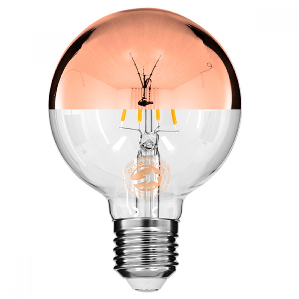 GloboStar® 99112 Λάμπα E27 G80 Γλόμπος με Ανεστραμμένο Χάλκινο Καθρέπτη LED FILAMENT 4W 400 lm 320° AC 85-265V Edison Retro με Διάφανο-Χάκλινο Γυαλί Ultra Θερμό Λευκό 2200 K Dimmable - 99112 GloboStar® 99112 Λάμπα E27 G80 Γλόμπος με Ανεστραμμένο Χάλκινο Καθρέπτη LED FILAMENT 4W 400 lm 320° AC 85-265V Edison Retro με Διάφανο-Χάκλινο Γυαλί Ultra Θερμό Λευκό 2200 K Dimmable