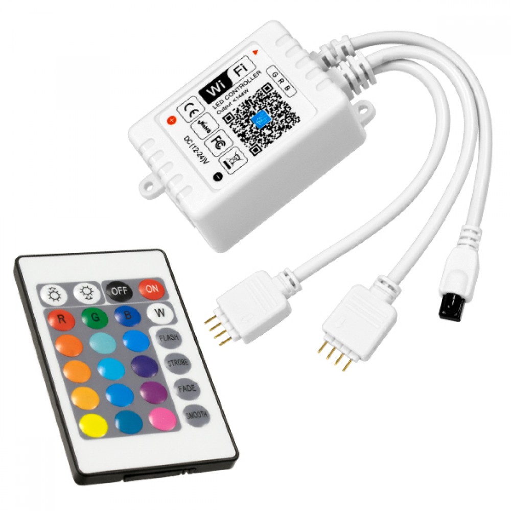 GloboStar® 73411 Ασύρματος Smart Home Wi-Fi LED RGB Controller με 2 Εξόδους RGB και Χειριστήριο IR DC 12V Max 100W - DC 24V Max 200W - 73411 GloboStar® 73411 Ασύρματος Smart Home Wi-Fi LED RGB Controller με 2 Εξόδους RGB και Χειριστήριο IR DC 12V Max 100W - DC 24V Max 200W