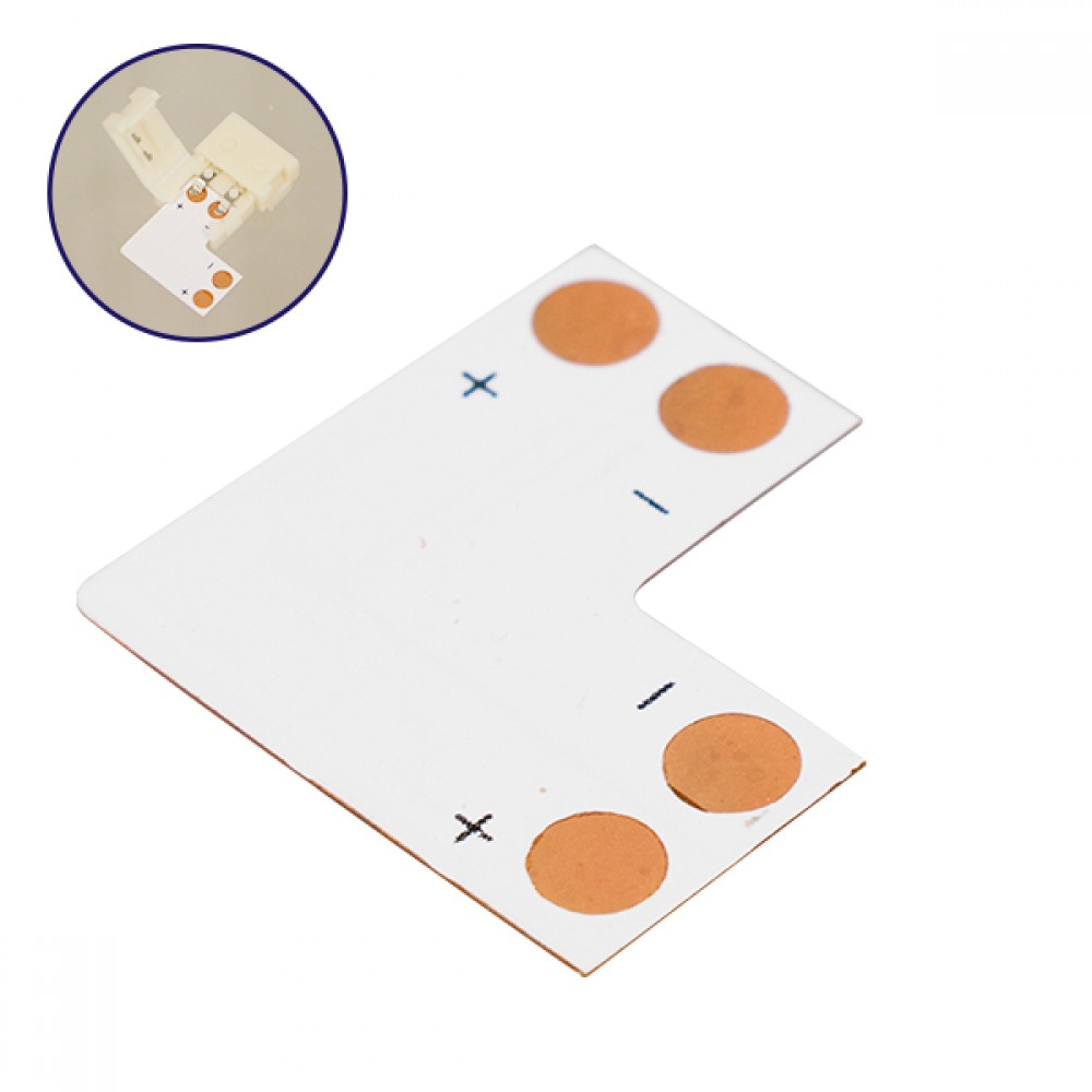 GloboStar® 70704 Connector L για Ταινία LED 4.8 Watt - 70704 GloboStar® 70704 Connector L για Ταινία LED 4.8 Watt