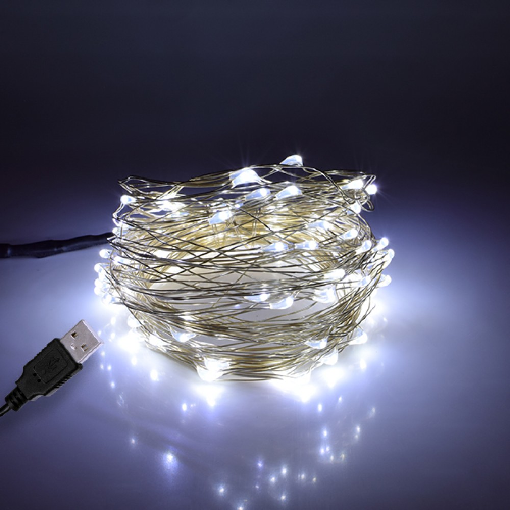 79732 Διακοσμητική Γιρλάντα 10 Μέτρων 100 LED USB 5 Volt 6 Watt με Ασημένιο Συρμάτινο Καλώδιο Ψυχρό Λευκό 6000K - 79732 79732 Διακοσμητική Γιρλάντα 10 Μέτρων 100 LED USB 5 Volt 6 Watt με Ασημένιο Συρμάτινο Καλώδιο Ψυχρό Λευκό 6000K - 79732