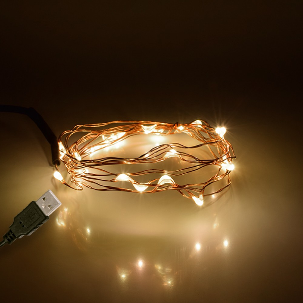 GloboStar® 79720 Διακοσμητική Γιρλάντα 2 Μέτρων 20 LED USB 5 Volt 1.2 Watt με Χάλκινο Συρμάτινο Καλώδιο Θερμό Λευκό 3000K GloboStar® 79720 Διακοσμητική Γιρλάντα 2 Μέτρων 20 LED USB 5 Volt 1.2 Watt με Χάλκινο Συρμάτινο Καλώδιο Θερμό Λευκό 3000K