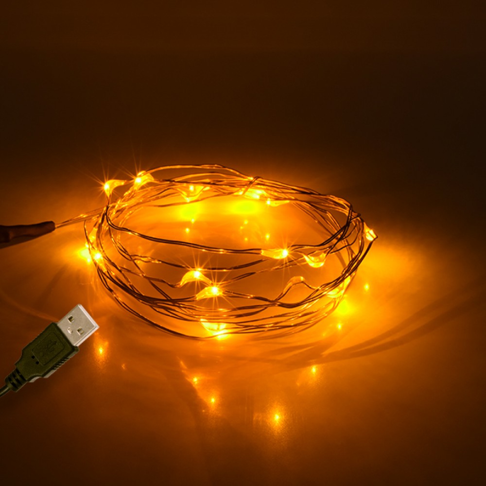 79710 Διακοσμητική Γιρλάντα 2 Μέτρων 20 LED USB 5 Volt 1.2 Watt με Χάλκινο Συρμάτινο Καλώδιο Θερμό Λευκό 1600K - 79710 GloboStar® 79710 Διακοσμητική Γιρλάντα 2 Μέτρων 20 LED USB 5 Volt 1.2 Watt με Χάλκινο Συρμάτινο Καλώδιο Θερμό Λευκό 1600K