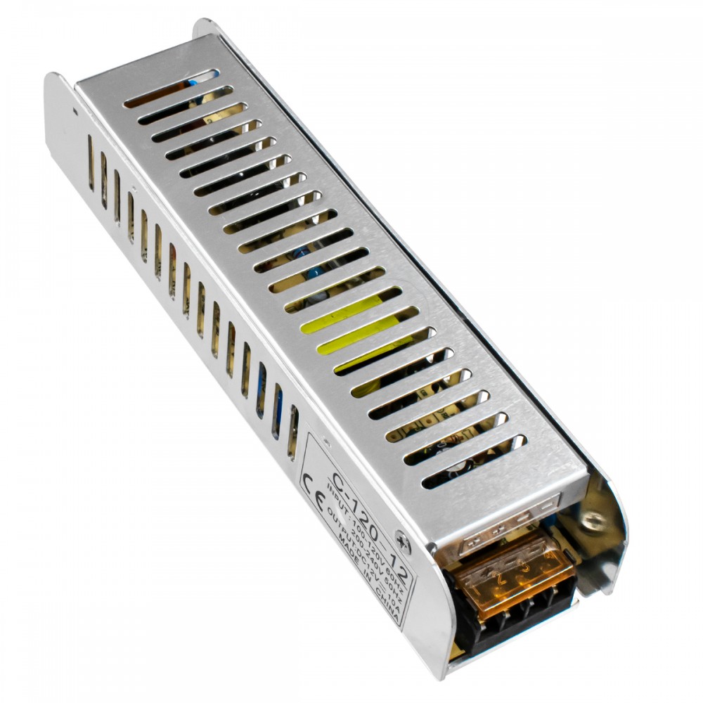 GloboStar® 73002 Μεταλλικό Τροφοδοτικό PELV Slim για Προϊόντα LED 120W 10A - AC 220-240V σε DC 12V - IP20 Μ18.7 x Π4.7 x Υ3.5cm - 3 Years Warranty - 73002 GloboStar® 73002 Τροφοδοτικό LED Ultra Slim 120W DC 12V 10A IP20 Μ18.7 x Π4.7 x Υ3.5cm