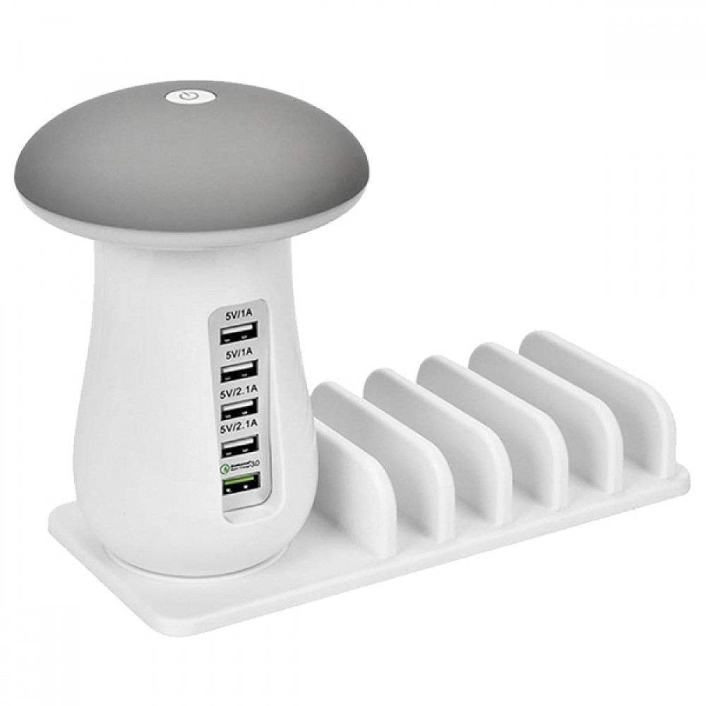 GloboStar® 79705 Επιτραπέζιος Φορτιστής Πολύμπριζο USB με 5 θύρες και LED Φωτιστικό Γραφείου - 79705 GloboStar® 79705 Επιτραπέζιος Φορτιστής Πολύμπριζο USB με 5 θύρες και LED Φωτιστικό Γραφείου