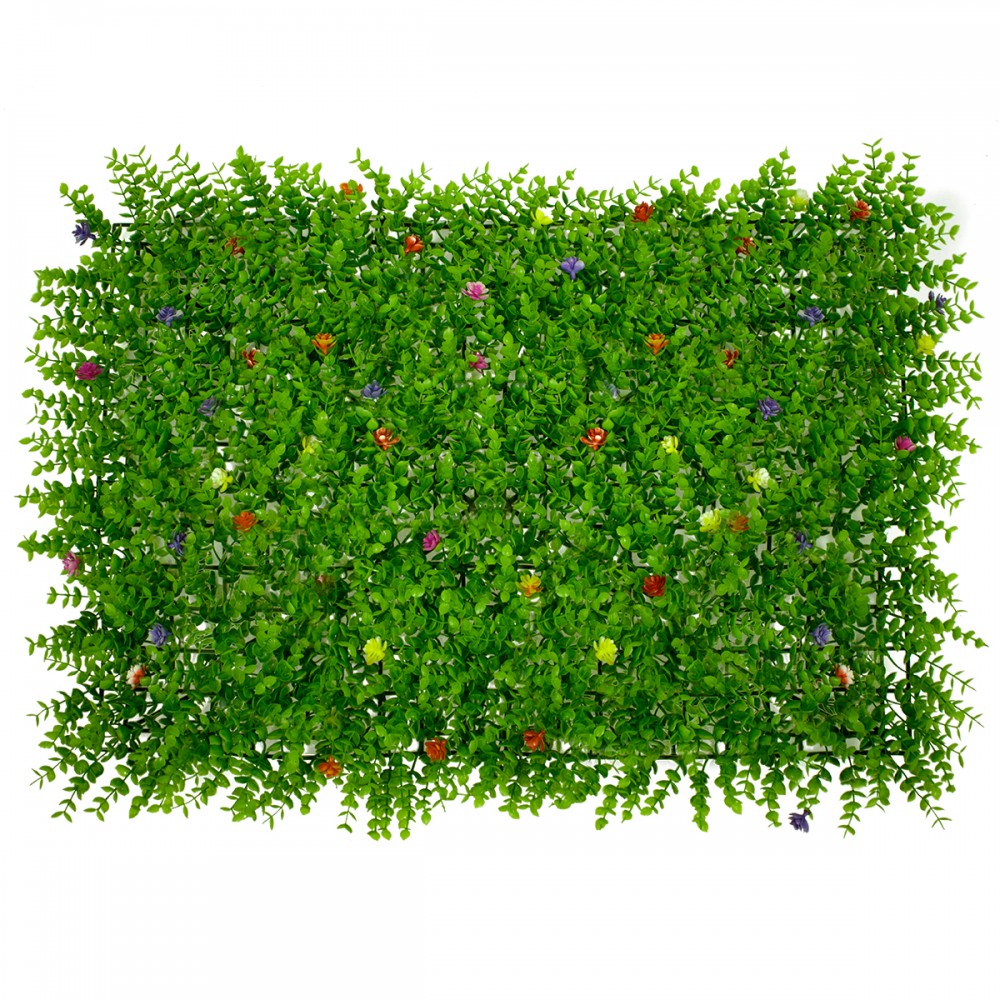 GloboStar® 78408 Συνθετικό Πάνελ Φυλλωσιάς - Κάθετος Κήπος Καυκάσιο Πυξάρι Πολύχρωμα Λουλούδια Μ60 x Υ40 x Π8cm - 78408 GloboStar® 78408 Συνθετικό Πάνελ Φυλλωσιάς - Κάθετος Κήπος Καυκάσιο Πυξάρι Πολύχρωμα Λουλούδια Μ60 x Υ40 x Π8cm