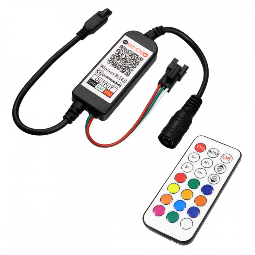 GloboStar® 73449 Ασύρματος Bluetooth LED RGBW Dream-Color Magic Digital Controller με Χειριστήριο IR για LED Digital RGBW Προϊόντα DC 5-24V Max 2048 IC - 73449 GloboStar® 73449 Ασύρματος Bluetooth LED RGBW Dream-Color Magic Digital Controller με Χειριστήριο IR για LED Digital RGBW Προϊόντα DC 5-24V Max 2048 IC