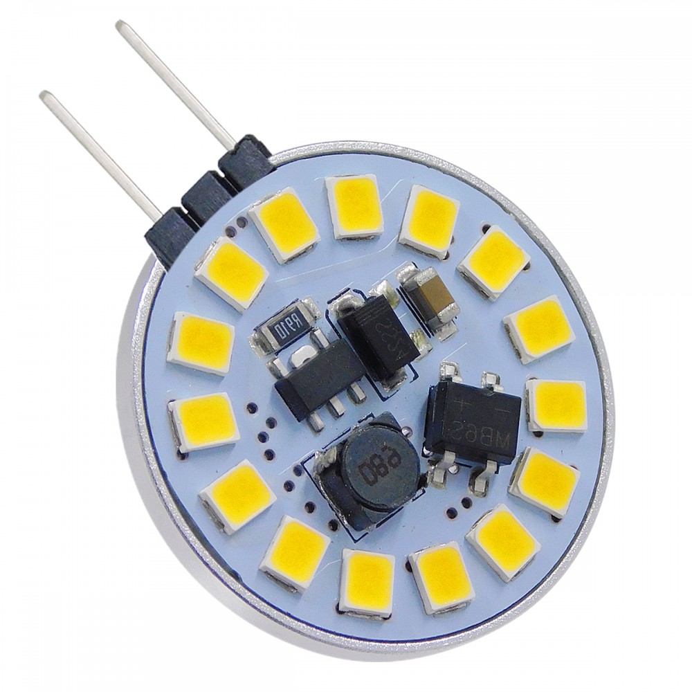 GloboStar® 76105 Λάμπα G4 LED SMD 2835 3W 330lm 120° DC 12-24V Side Pin Φυσικό Λευκό 4500K Dimmable - 76105 GloboStar® 76105 Λάμπα G4 LED SMD 2835 3W 330lm 120° DC 12-24V Side Pin Φυσικό Λευκό 4500K Dimmable