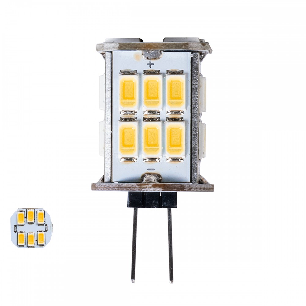GloboStar® 76136 Λάμπα G4 LED SMD 5630 6W 600lm 320° DC 12-24V Θερμό Λευκό 3000K Dimmable - 76136 GloboStar® 76136 Λάμπα G4 LED SMD 5630 6W 600lm 320° DC 12-24V Θερμό Λευκό 3000K Dimmable