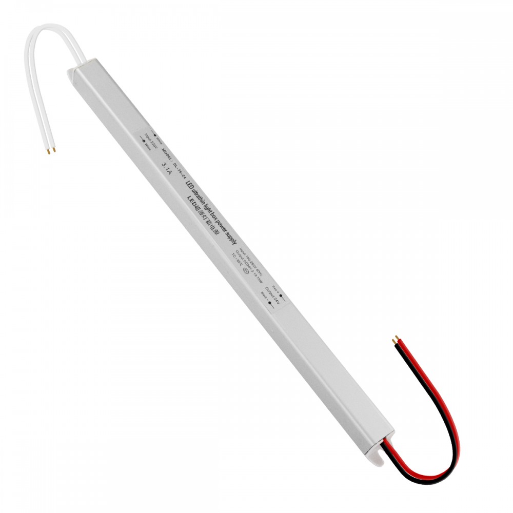 GloboStar® 73014 Μεταλλικό Τροφοδοτικό PELV Ultra Slim για Προϊόντα LED 75W 3.1A - AC 220-240V σε DC 24V - IP20 Μ31 x Π1.8 x Υ1.8cm - 3 Years Warranty - 73014 GloboStar® 73014 Τροφοδοτικό LED Ultra Slim 75W DC 24V 3.1A IP20 Μ31 x Π1.8 x Υ1.8cm