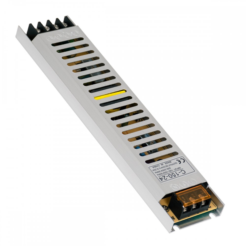 GloboStar® 73016 Μεταλλικό Τροφοδοτικό PELV Ultra Slim για Προϊόντα LED 150W 6.25A - AC 220-240V σε DC 24V - IP20 Μ25.2 x Π5.4 x Υ2.1cm - 3 Years Warranty - 73016 GloboStar® 73016 Τροφοδοτικό LED Ultra Slim 150W DC 24V 6.25A IP20 Μ25.2 x Π5.4 x Υ2.1cm