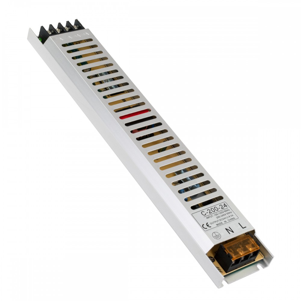 GloboStar® 73017 Μεταλλικό Τροφοδοτικό PELV Ultra Slim για Προϊόντα LED 200W 8.3A - AC 220-240V σε DC 24V - IP20 Μ31 x Π5.4 x Υ2.3cm - 3 Years Warranty - 73017 GloboStar® 73017 Τροφοδοτικό LED Ultra Slim 200W DC 24V 8.3A IP20 Μ31 x Π5.4 x Υ2.3cm