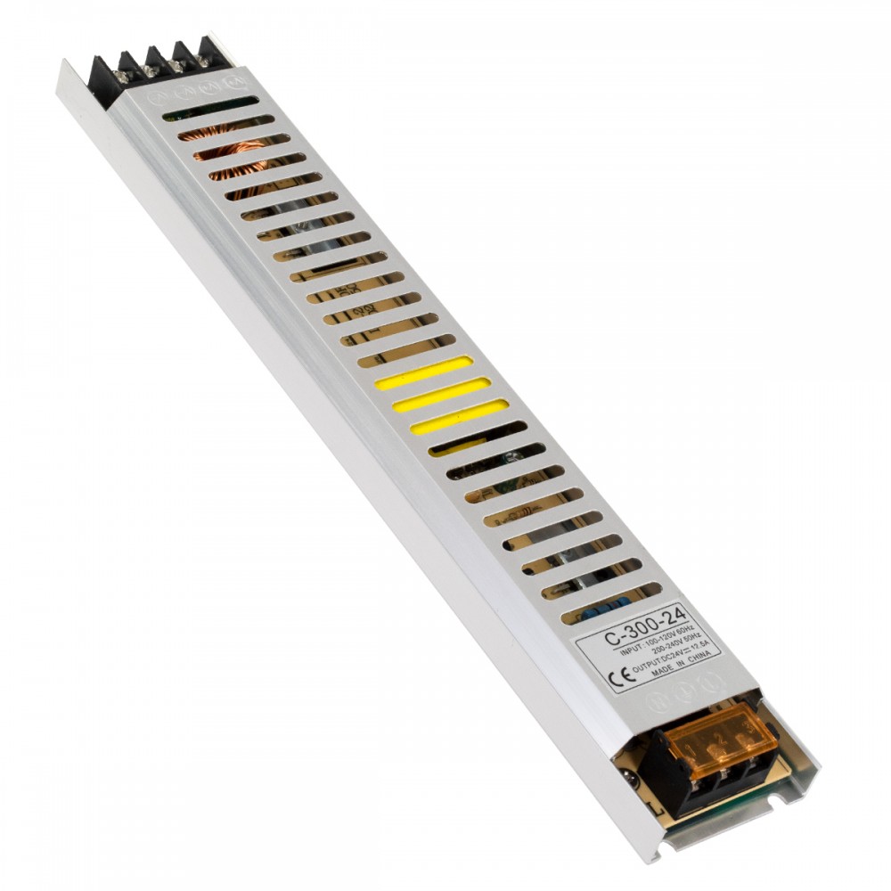GloboStar® 73018 Μεταλλικό Τροφοδοτικό PELV Ultra Slim για Προϊόντα LED 300W 12.5A - AC 220-240V σε DC 24V - IP20 Μ31 x Π5.4 x Υ2.3cm - 3 Years Warranty - 73018 GloboStar® 73018 Τροφοδοτικό LED Ultra Slim 300W DC 24V 12.5A IP20 Μ31 x Π5.4 x Υ2.3cm