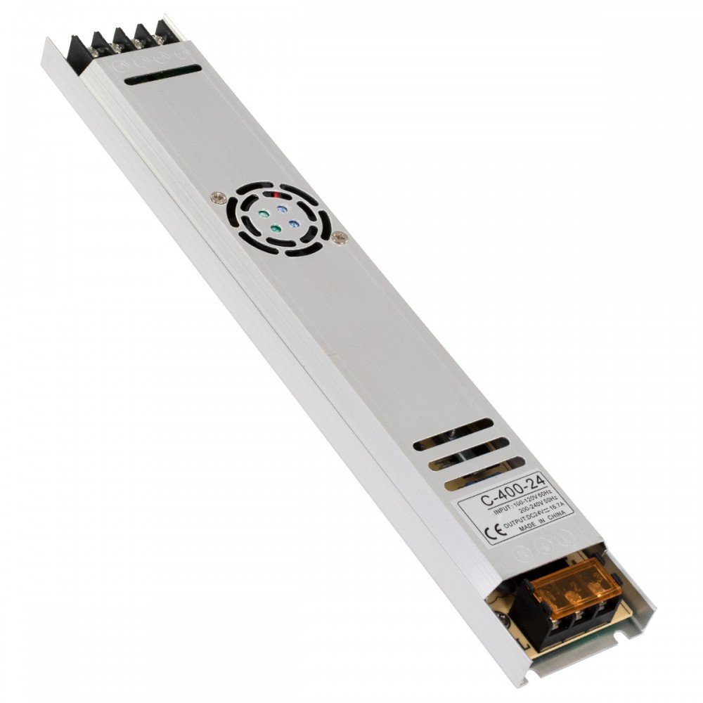 GloboStar® 73019 Μεταλλικό Τροφοδοτικό PELV Ultra Slim για Προϊόντα LED 400W 16.7A - AC 220-240V σε DC 24V - IP20 Μ31 x Π5.4 x Υ2.3cm - 3 Years Warranty - 73019 GloboStar® 73019 Τροφοδοτικό LED Ultra Slim 400W DC 24V 16.7A IP20 Μ31 x Π5.4 x Υ2.3cm