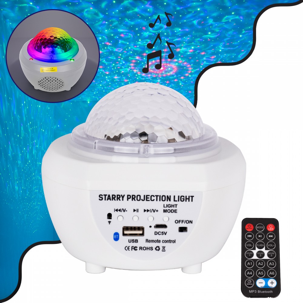 GloboStar® 79604 Λευκό Επιτραπέζιο Διακοσμητικό Φωτιστικό Ειδικών Εφε NIGHT SKY GALAXY 3D LED 10W DC 5V 2200mAh Επαναφορτιζόμενο με Bluetooth Speaker - Sound Activated - Καλώδιο Τροφοδοσίας USB και Ασύρματο Χειριστήριο RF 2.4Ghz Πολύχρωμo RGB Dimmable - 7 GloboStar® 79604 Λευκό Επιτραπέζιο Διακοσμητικό Φωτιστικό Ειδικών Εφε NIGHT SKY GALAXY 3D LED 10W DC 5V 2200mAh Επαναφορτιζόμενο με Bluetooth Speaker - Sound Activated - Καλώδιο Τροφοδοσίας USB και Ασύρματο Χειριστήριο RF 2.4Ghz Πολύχρωμo RGB